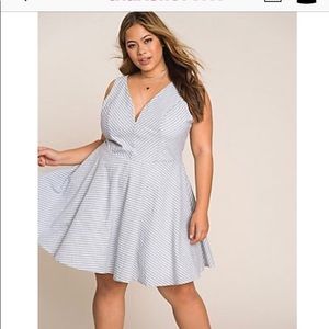 Charlotte Russe+ Notched Skater Dress
